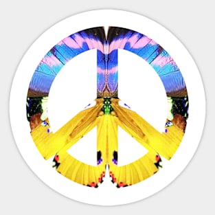 Peace Sign Support Life Humanity Hope Compassion Nature Inspired Psychedelic Kaleidoscope Hippie Flower Power Expressive Youthful Sticker